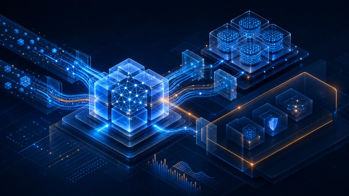 Generated illustration of a secure modular AI and enterprise data architecture