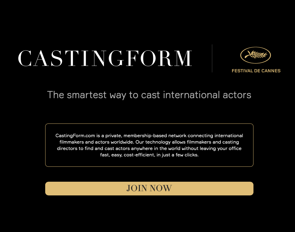 Original CastingForm presentation for the Cannes Film Festival launch